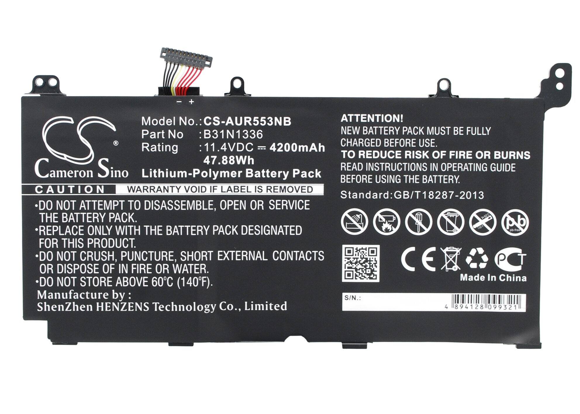 Batteri till Notebook, Bärbar dator för Asus R553LN, R553LN-XO106H-BE, R553LF m.fl.