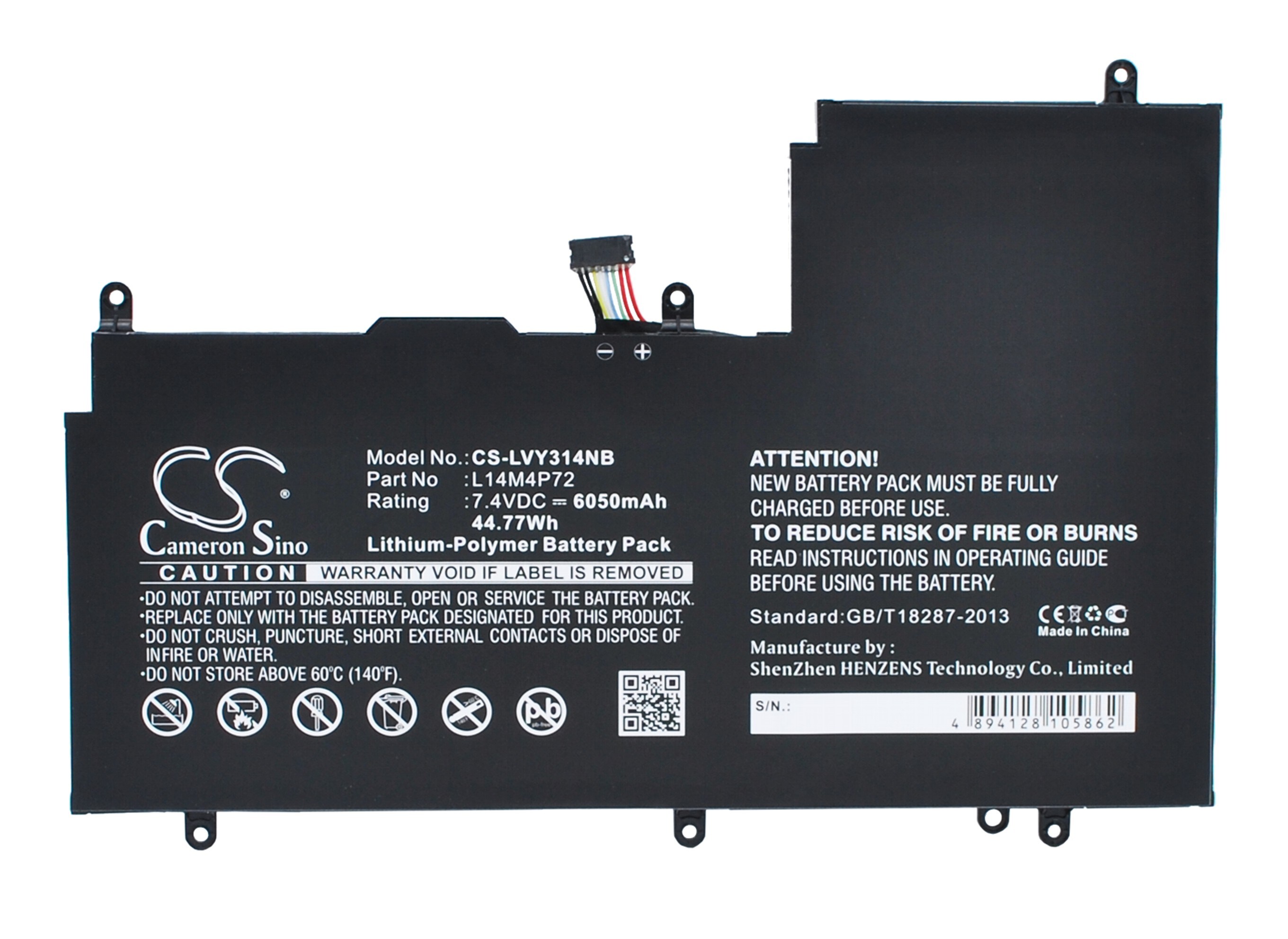 Batteri till Notebook, Bärbar dator för Lenovo Yoga 3 14, Yoga 700 14ISK, Yoga 3 1470 m.fl.