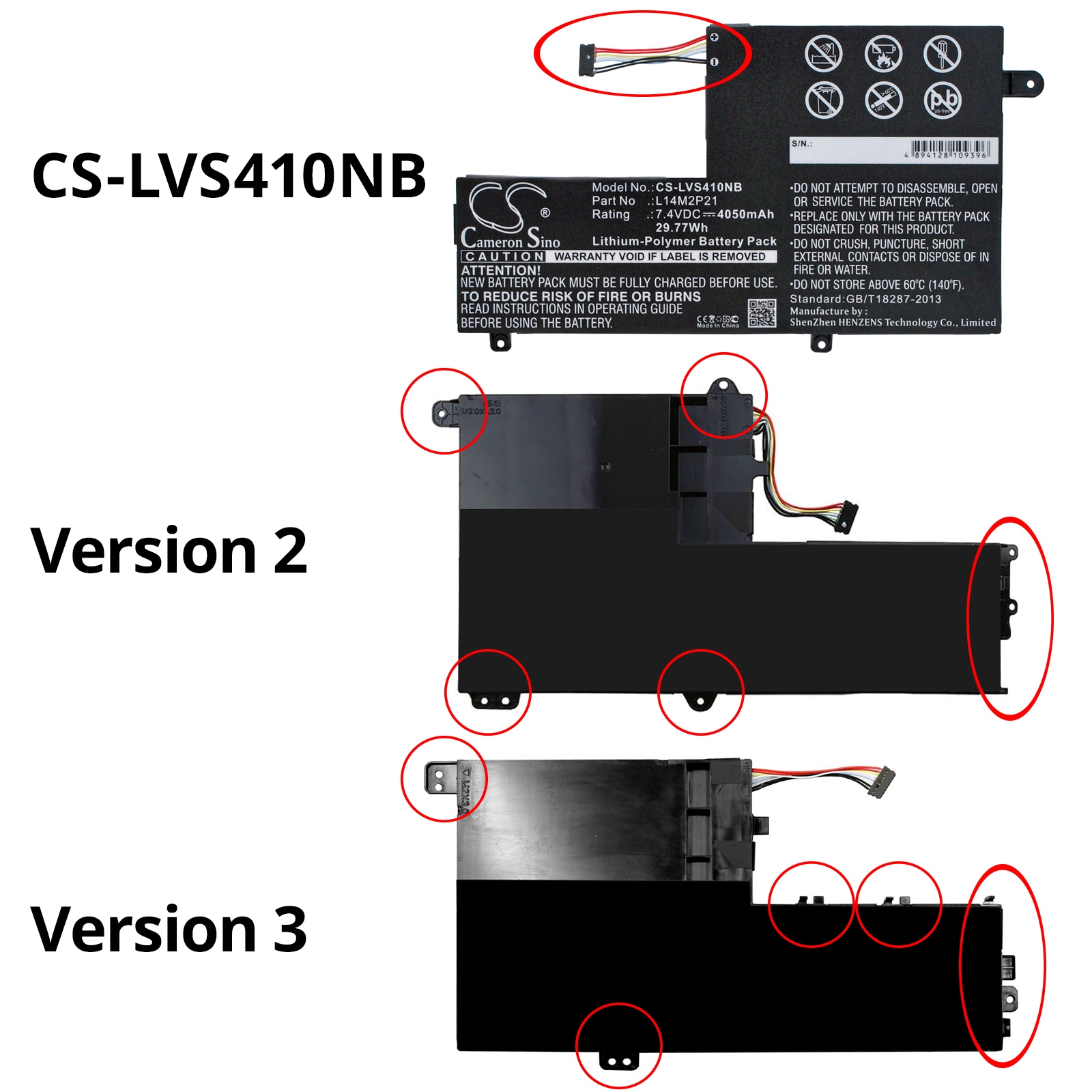 Batteri till Notebook, Bärbar dator för Lenovo S41, S41-70, S41-70AM m.fl.