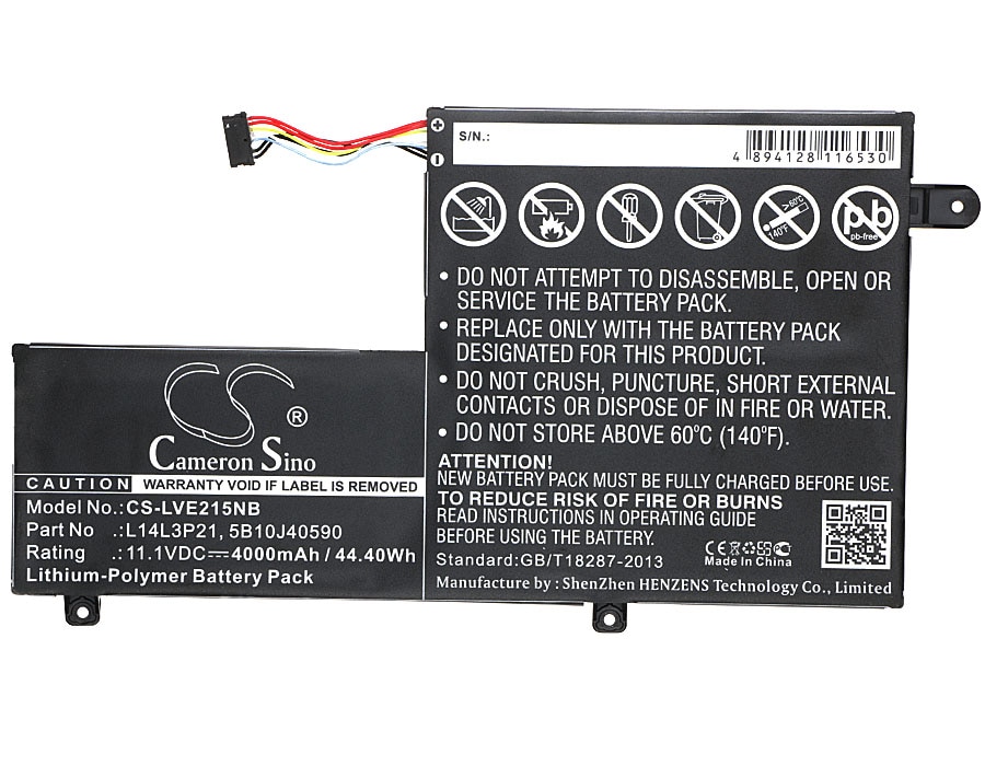 Batteri till Notebook, Bärbar dator för Lenovo Edge 2-1580, Edge 2-1580 80QF m.fl.
