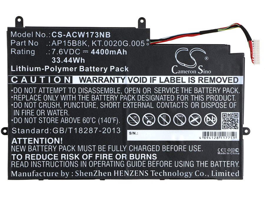 Batteri till Notebook, Bärbar dator för Acer Aspire Switch 11 SW5-173, Switch 11 m.fl.