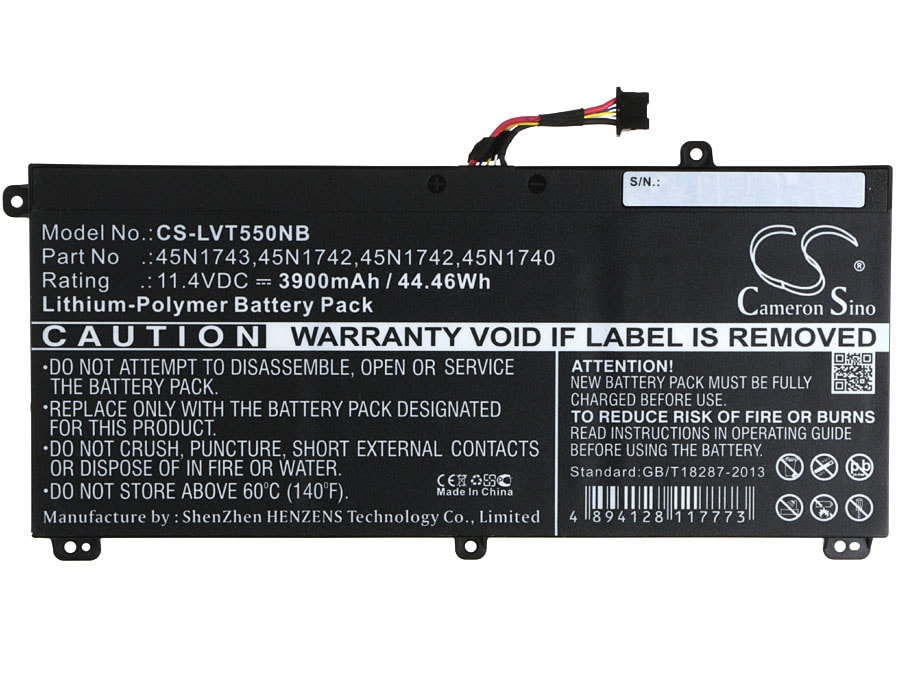 Batteri till Notebook, Bärbar dator för Lenovo ThinkPad T550, ThinkPad T550s m.fl.