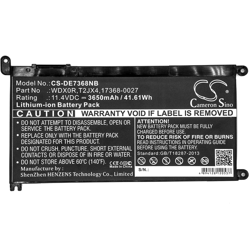 Batteri till Notebook, Bärbar dator för DELL INS 13MF PRO-D1508TS, Inspiron 13 7368 m.fl.