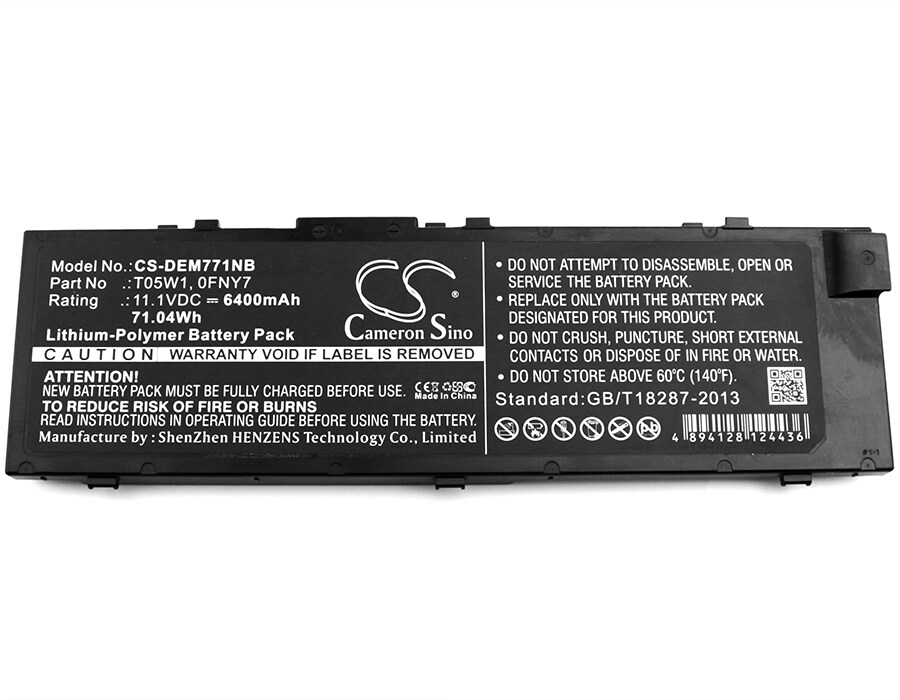 Batteri till Notebook, Bärbar dator för DELL Precision M7710, Precision 17 7000 m.fl.