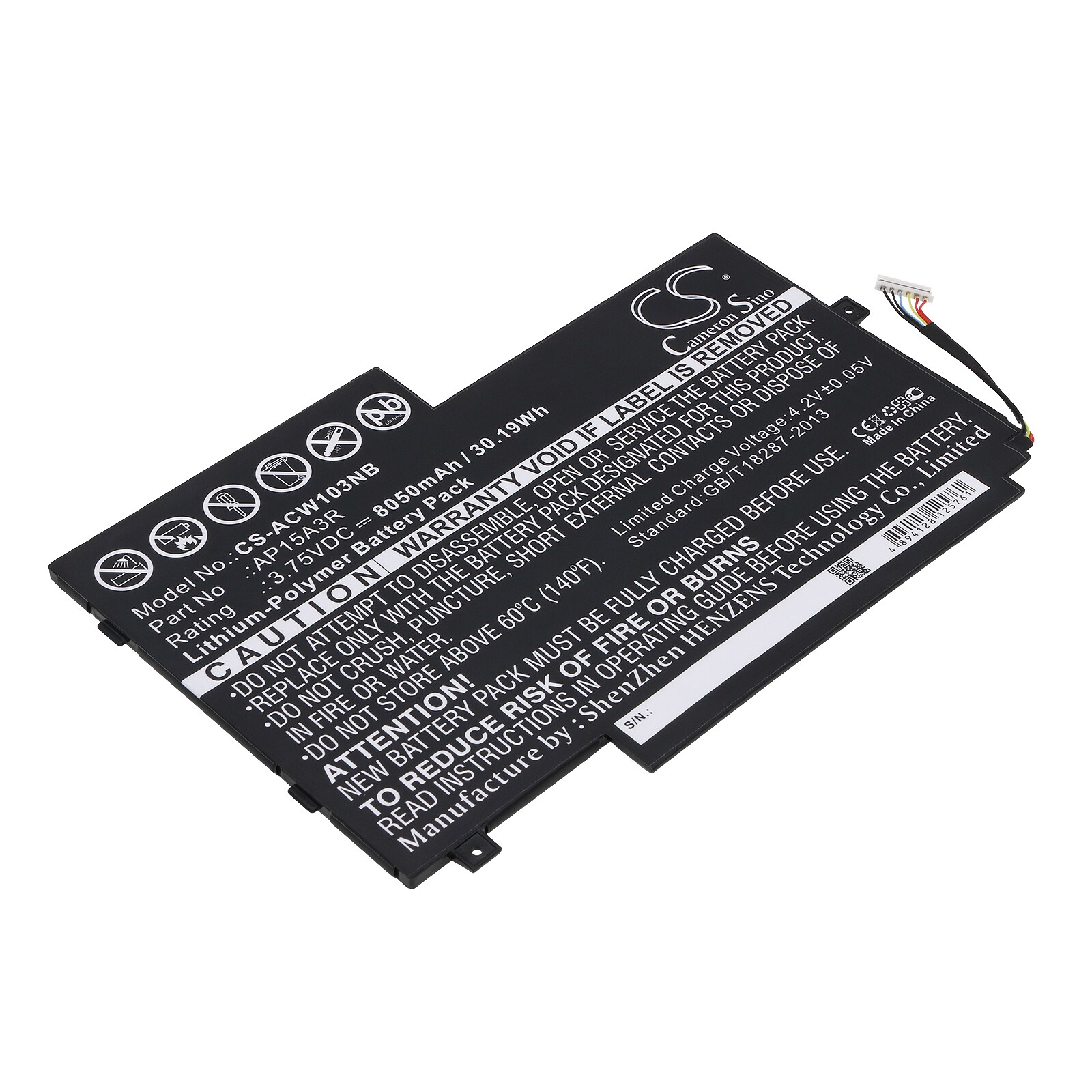 Batteri till Notebook, Bärbar dator för Acer Aspire Switch 10E, SW3-013, SW3-013-1566