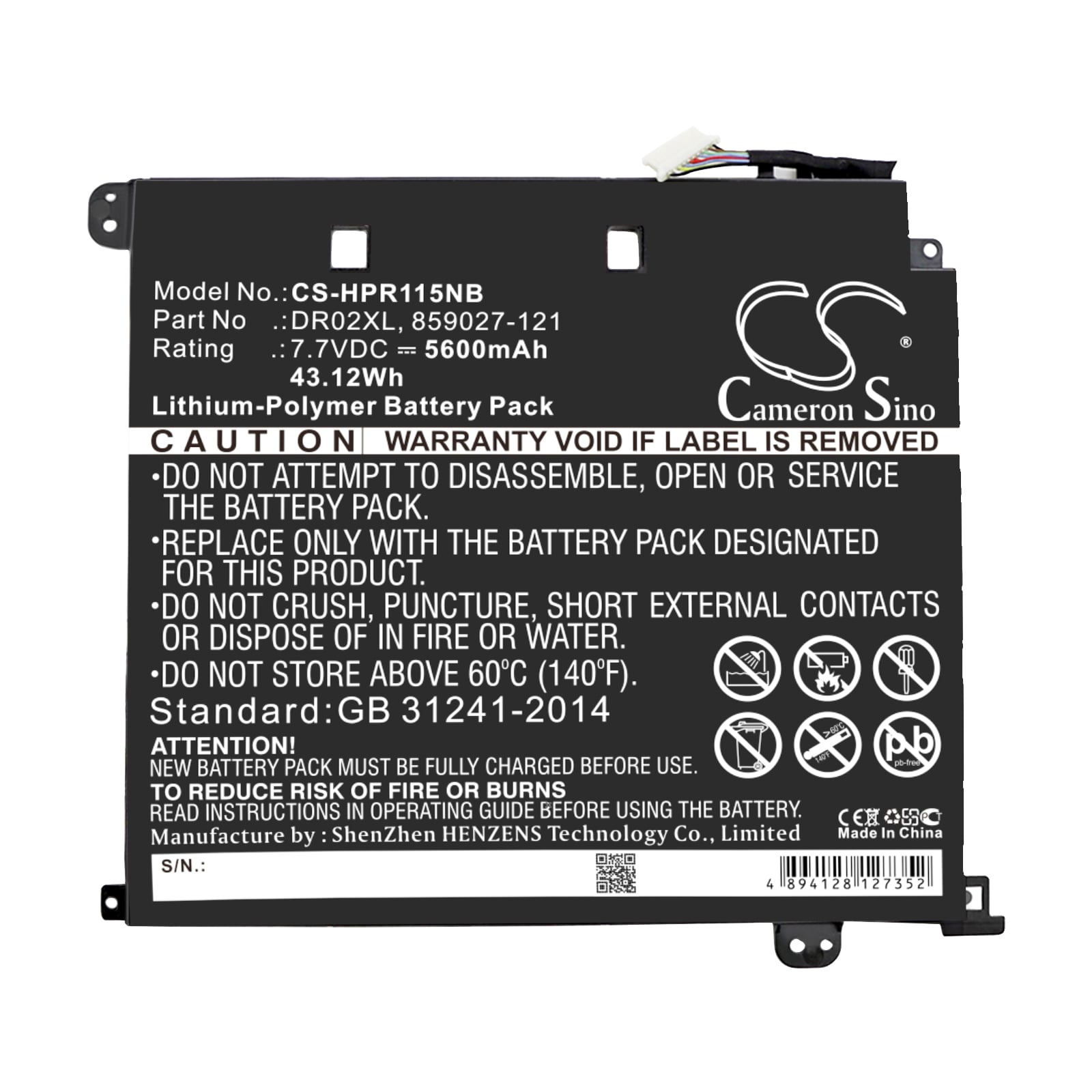 Batteri till Notebook, Bärbar dator för HP Chromebook 11 G5, Chromebook 11-V m.fl.