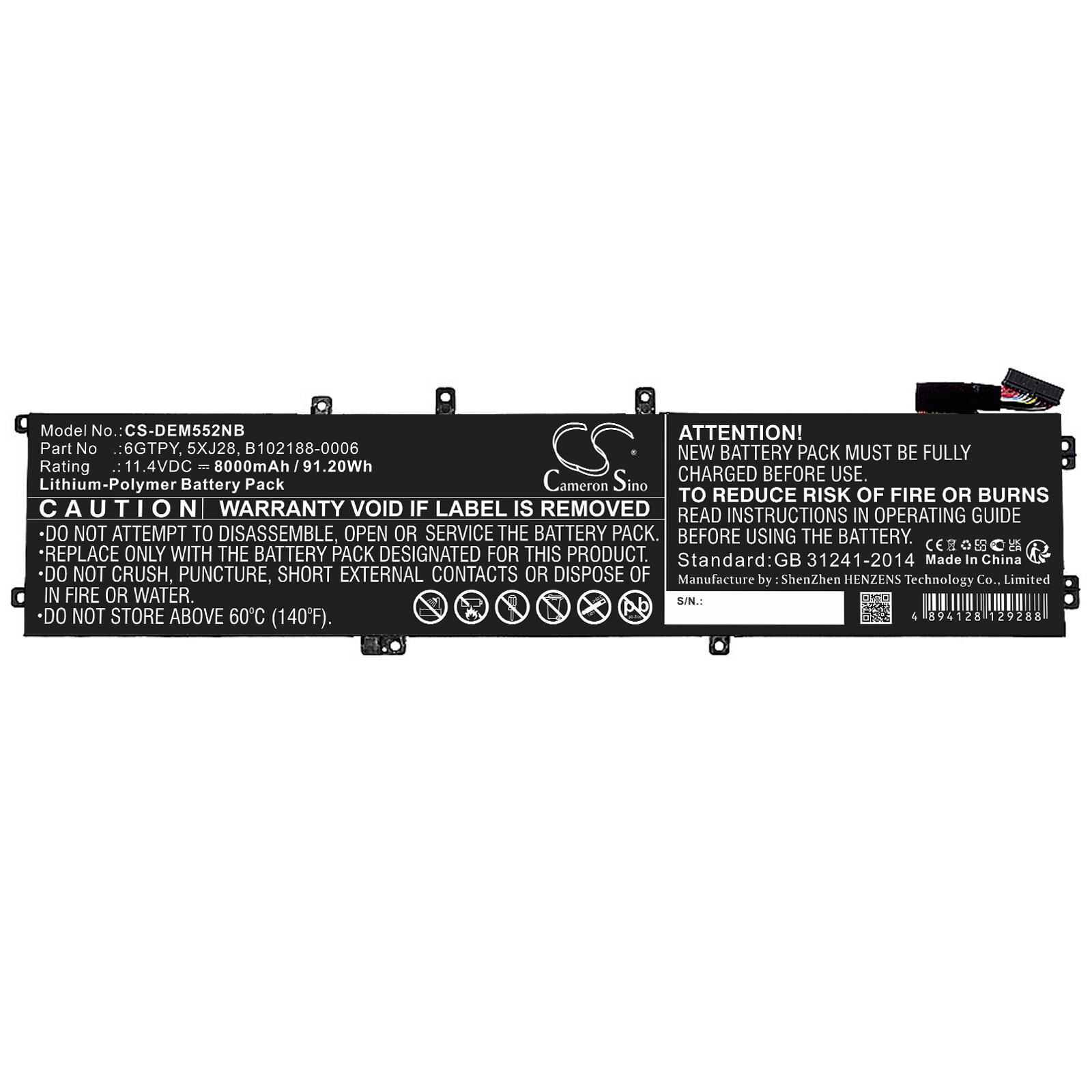 Batteri till Notebook, Bärbar dator för DELL XPS 15 9560, XPS 15 9560 i7-7700HQ m.fl.