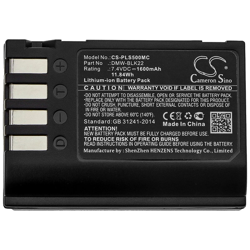 Batteri till Kamera för Panasonic Lumix DC-S5, Lumix DC-S5K, Lumix GH5 m.fl.