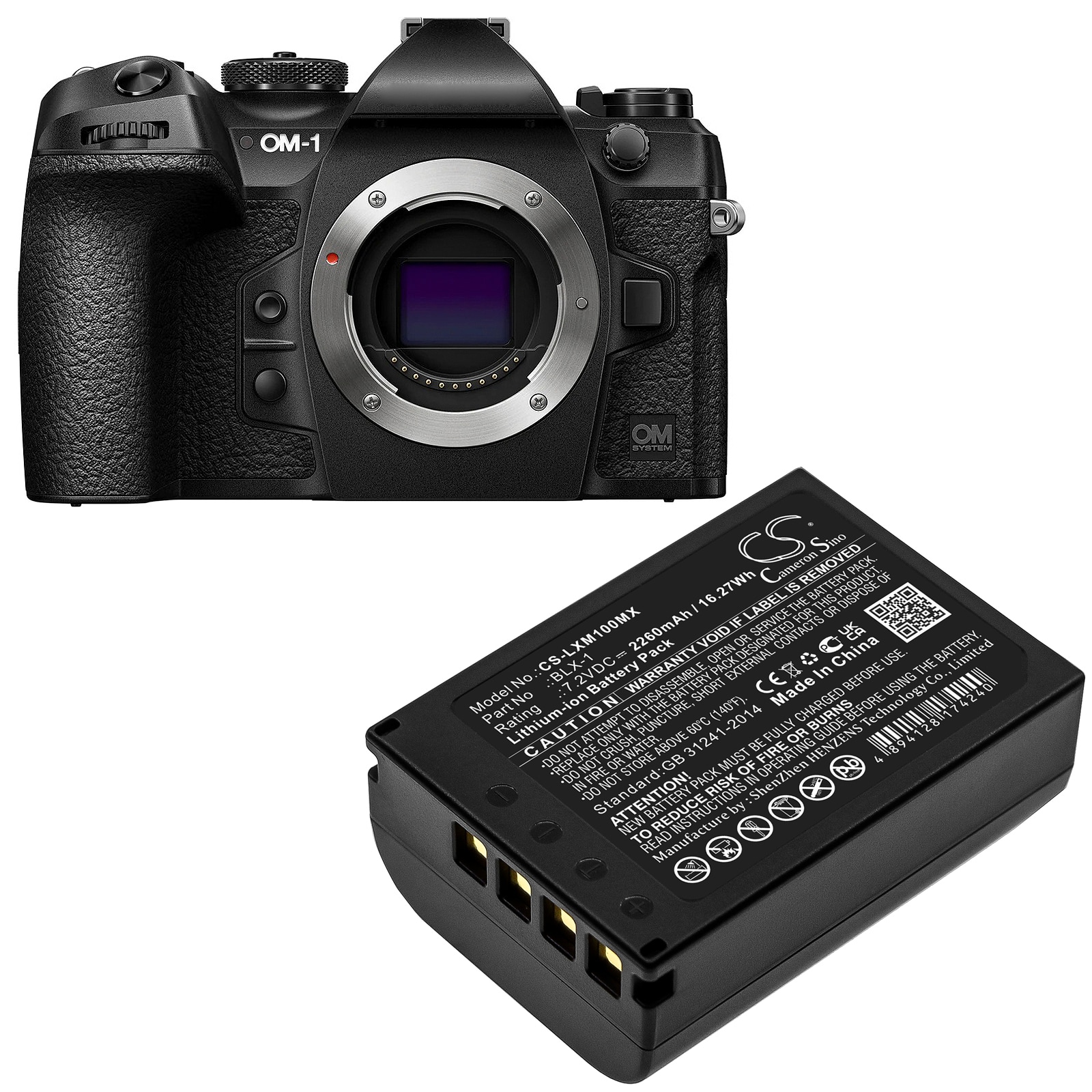 Batteri till Kamera för Olympus OM SYSTEM OM-1, OM-1 Mirrorless