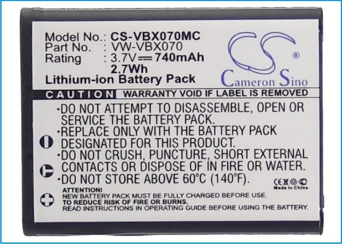 Batteri till Kamera för Panasonic HX-WA10, HX-DC1, HX-DC10 m.fl.