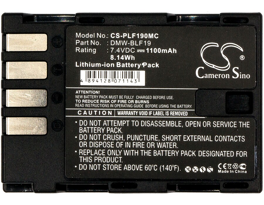 Batteri till Kamera för Panasonic Lumix DMC-GH3, Lumix DMC-GH3A, Lumix DMC-GH3AGK m.fl.