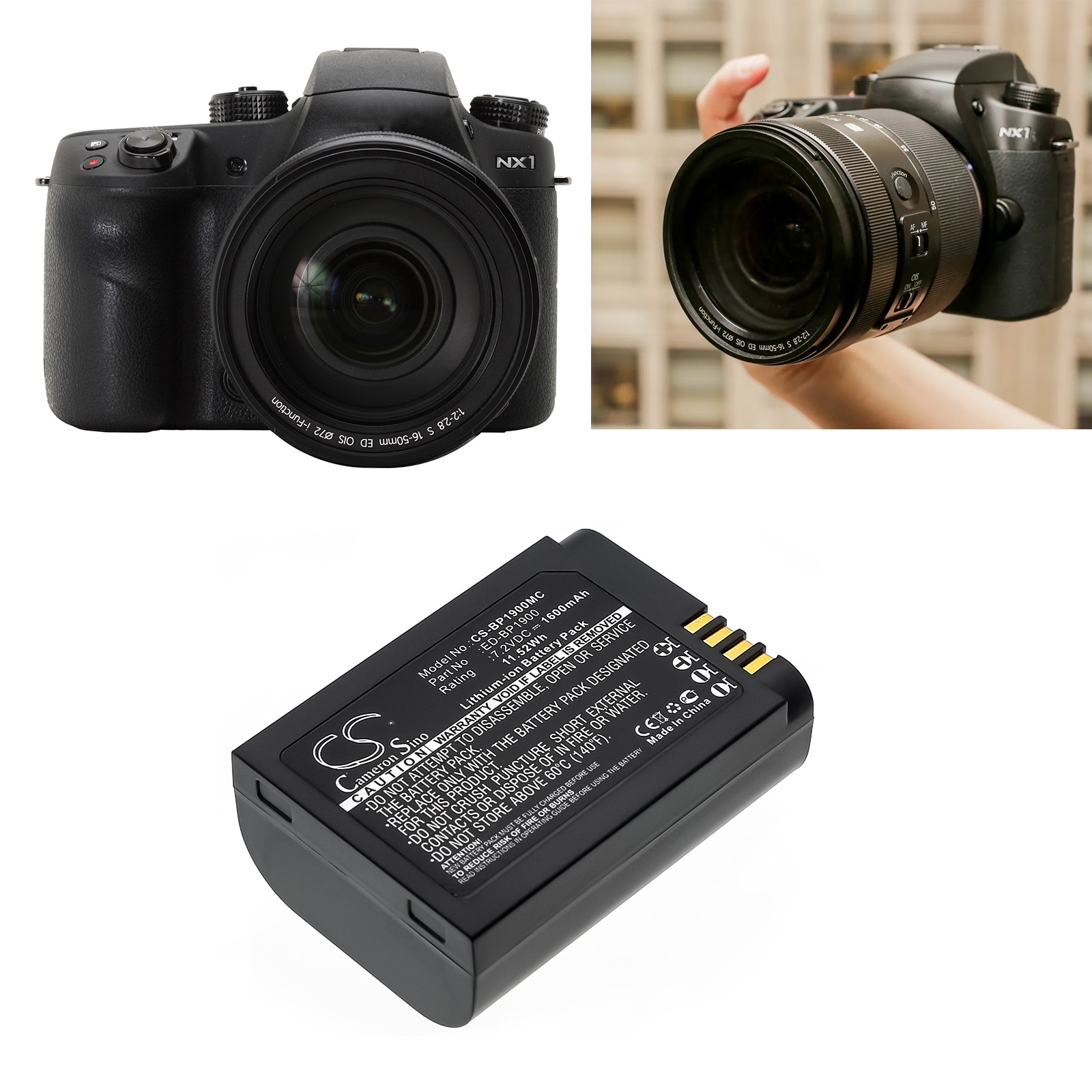 Batteri till Kamera för Samsung NX1, EV-NX1ZZZBMBUS, EV-NX1ZZZBQBUS m.fl.