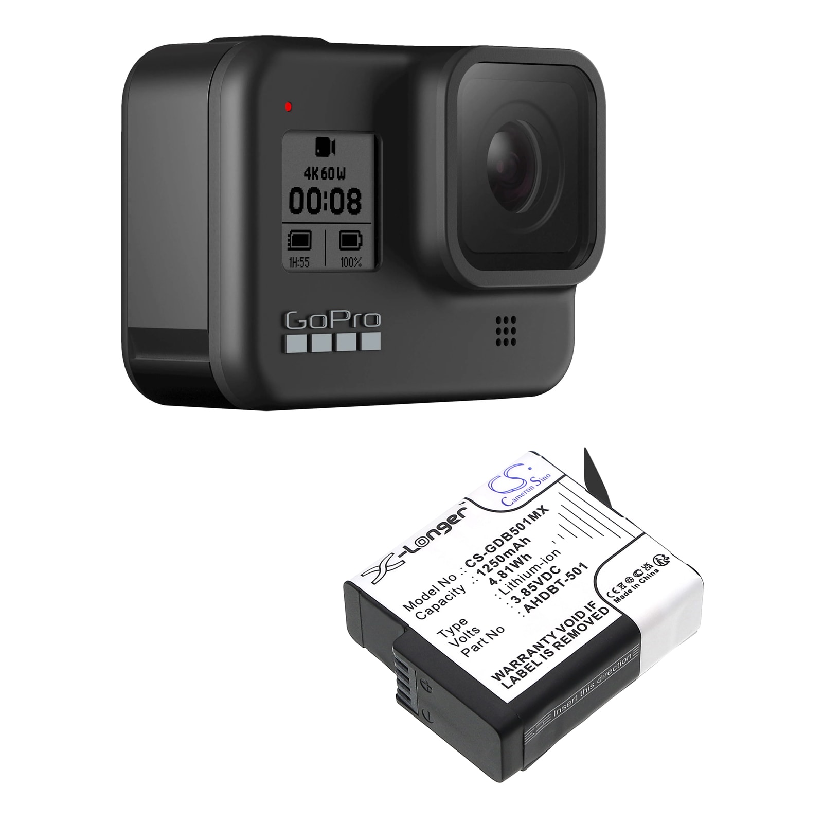 Batteri till Kamera för GoPro Hero 5, CHDHX-501, ASST1 m.fl.