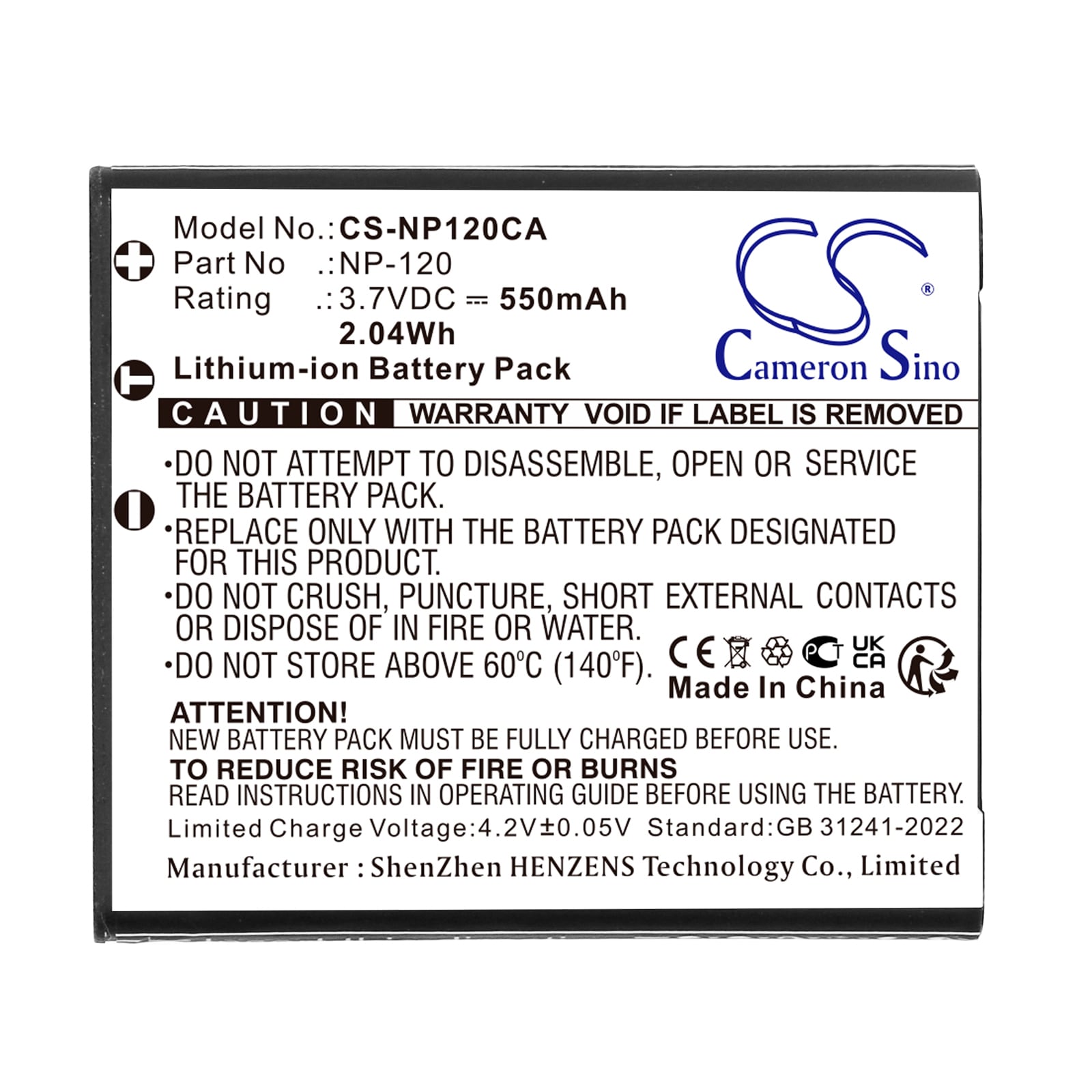 Batteri till Kamera för Casio Exilim EX-S200, Exilim EX-S200BE, Exilim EX-S200BK m.fl.