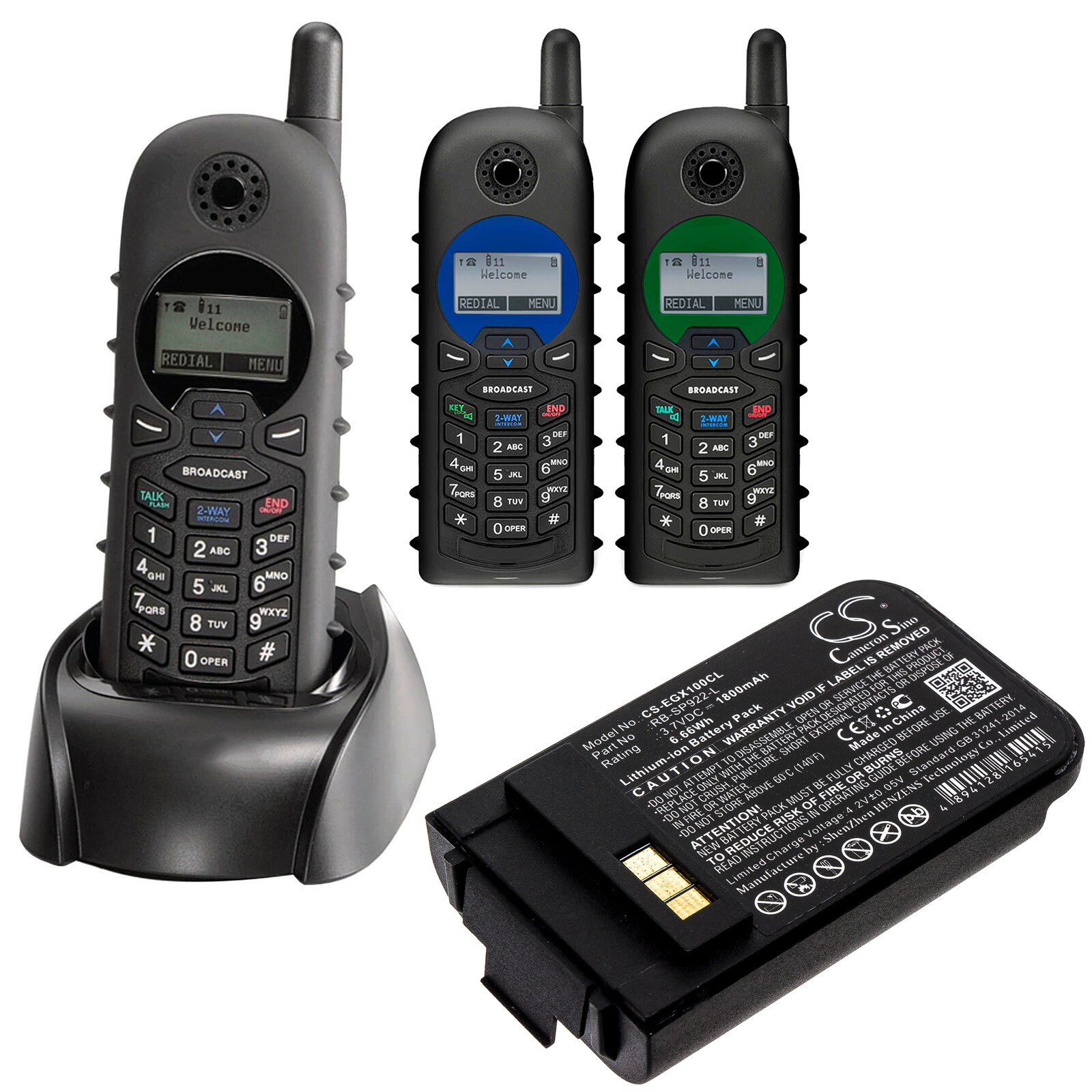 Batteri till Sladdlös telefon för EnGenius DuraFon 1x, DuraFon 4x, Durawalkie m.fl.