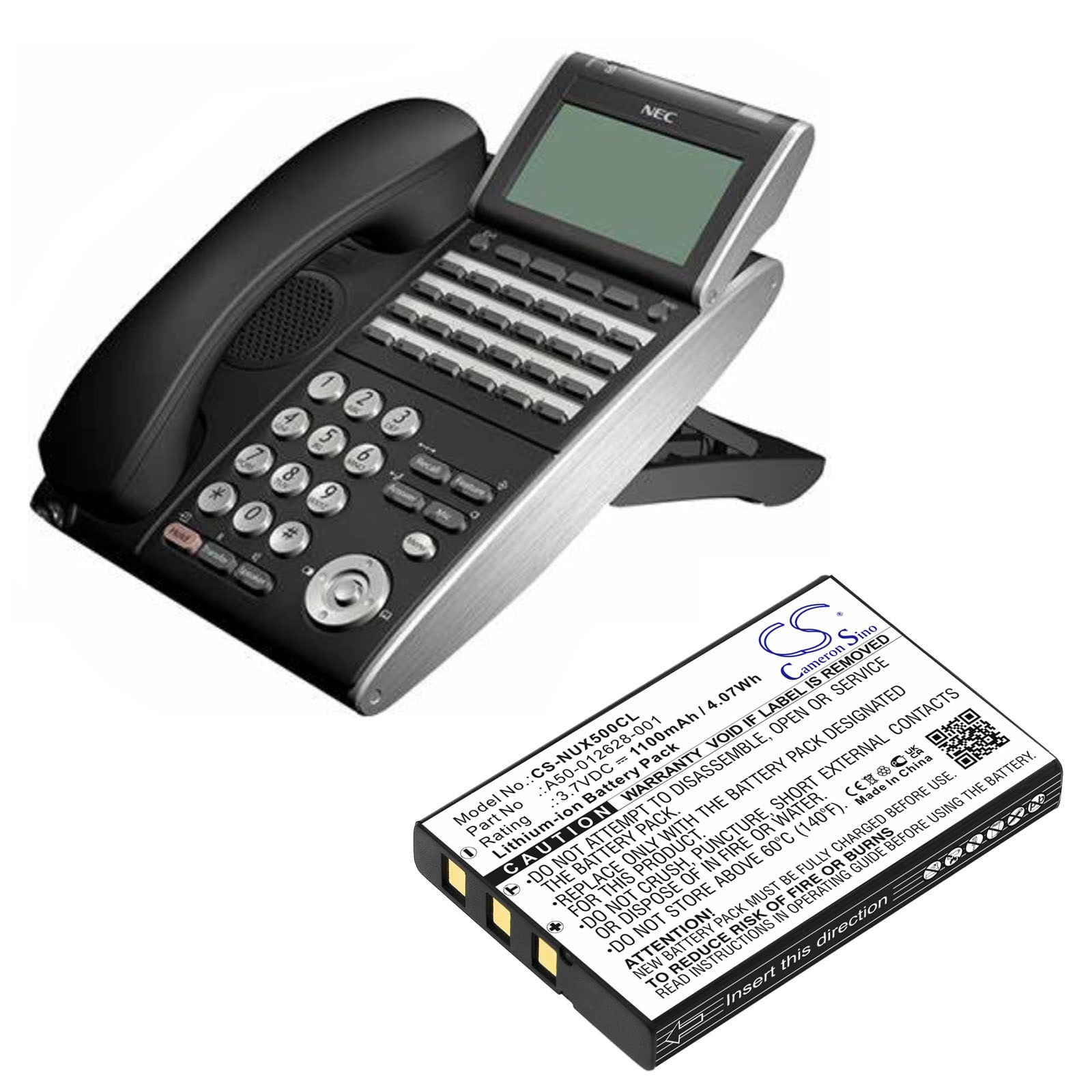 Batteri till Sladdlös telefon för NEC DT330, DTL-12BT-1, UX5000 DG-12e m.fl.