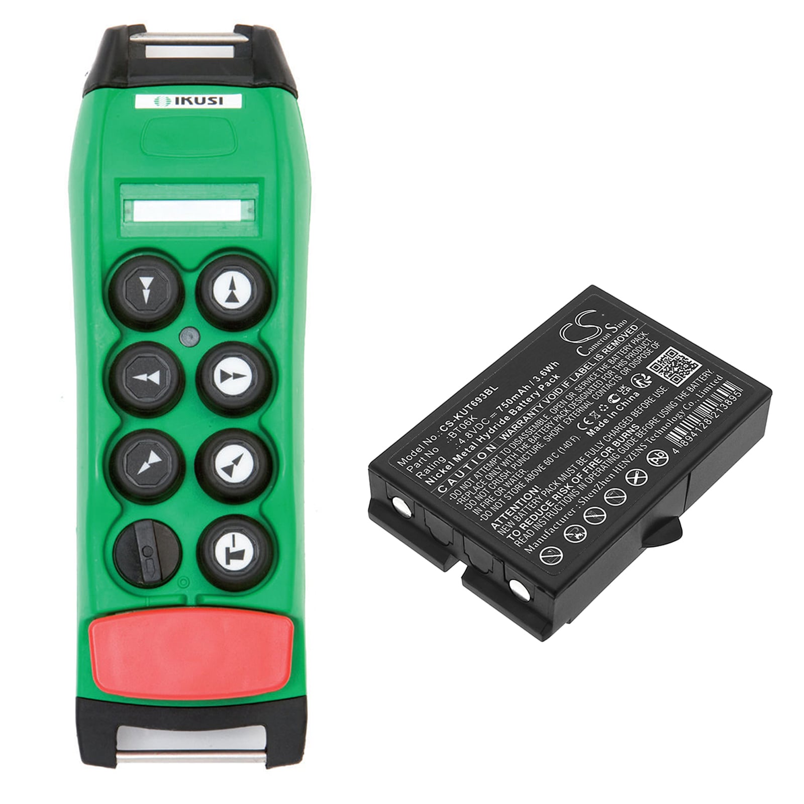 Batteri till Fjärrkontroll för kran för IKUSI 2303692, ATEX transmitters m.fl.