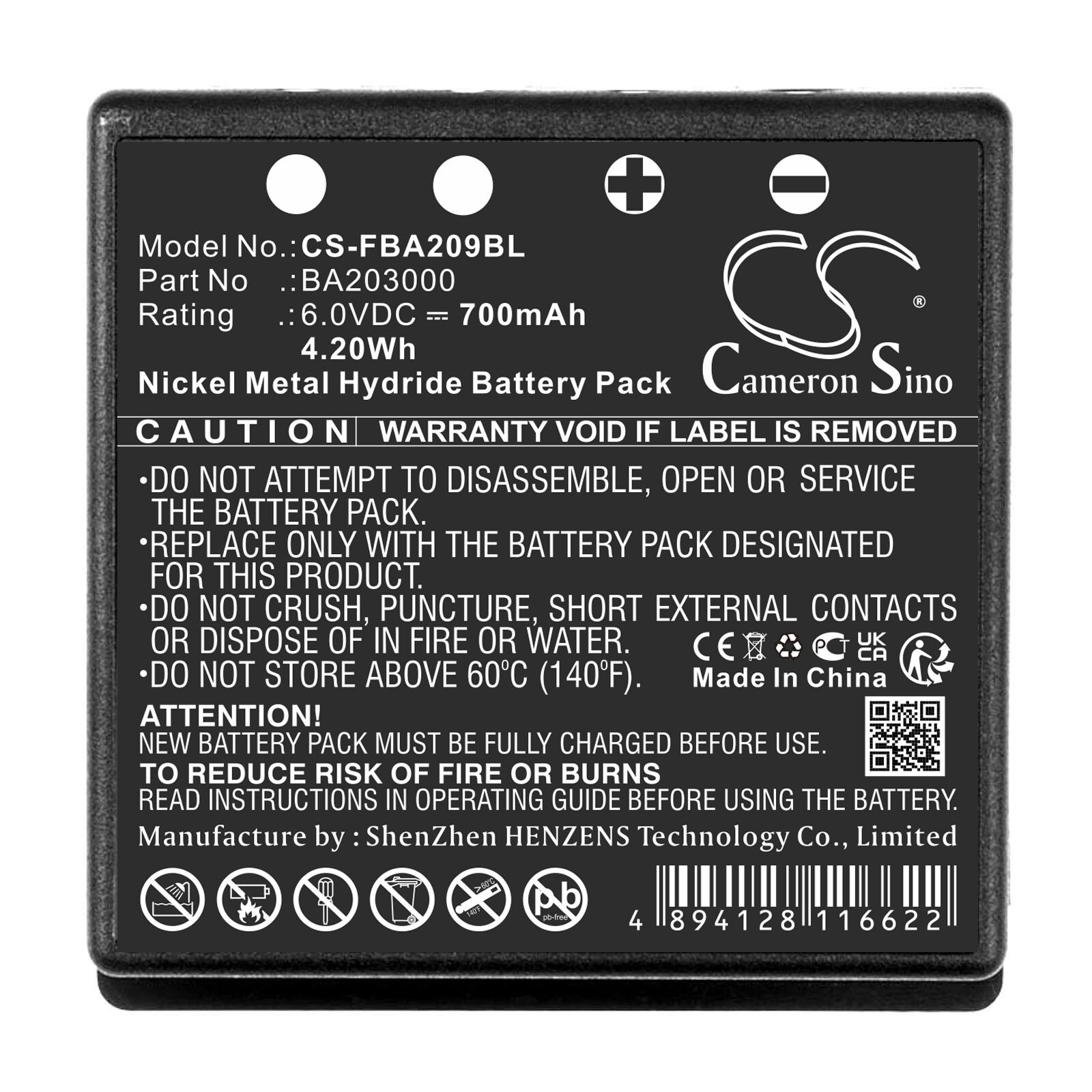 Batteri till Fjärrkontroll för kran för HBC FUB9NM, FBFUB09N m.fl.