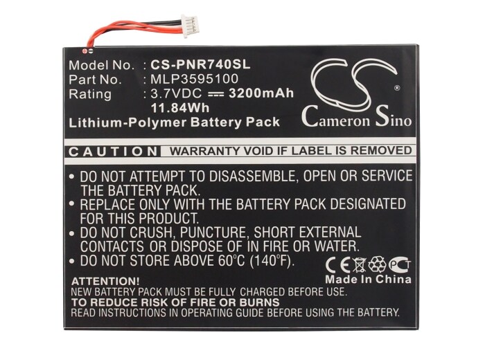 Batteri till E-bok, E-läsare för Pandigital Novel Tablet Color, R7T40WWHFI