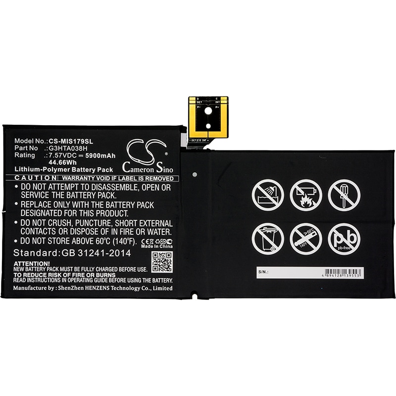Batteri till Tablett för Microsoft Surface Pro 5, Surface Pro 5 1796