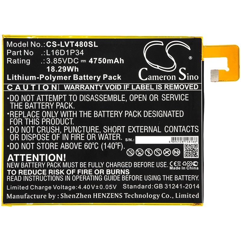Batteri till Tablett för Lenovo Tab4 8, Tab4 8 Plus, TB-8704X m.fl.