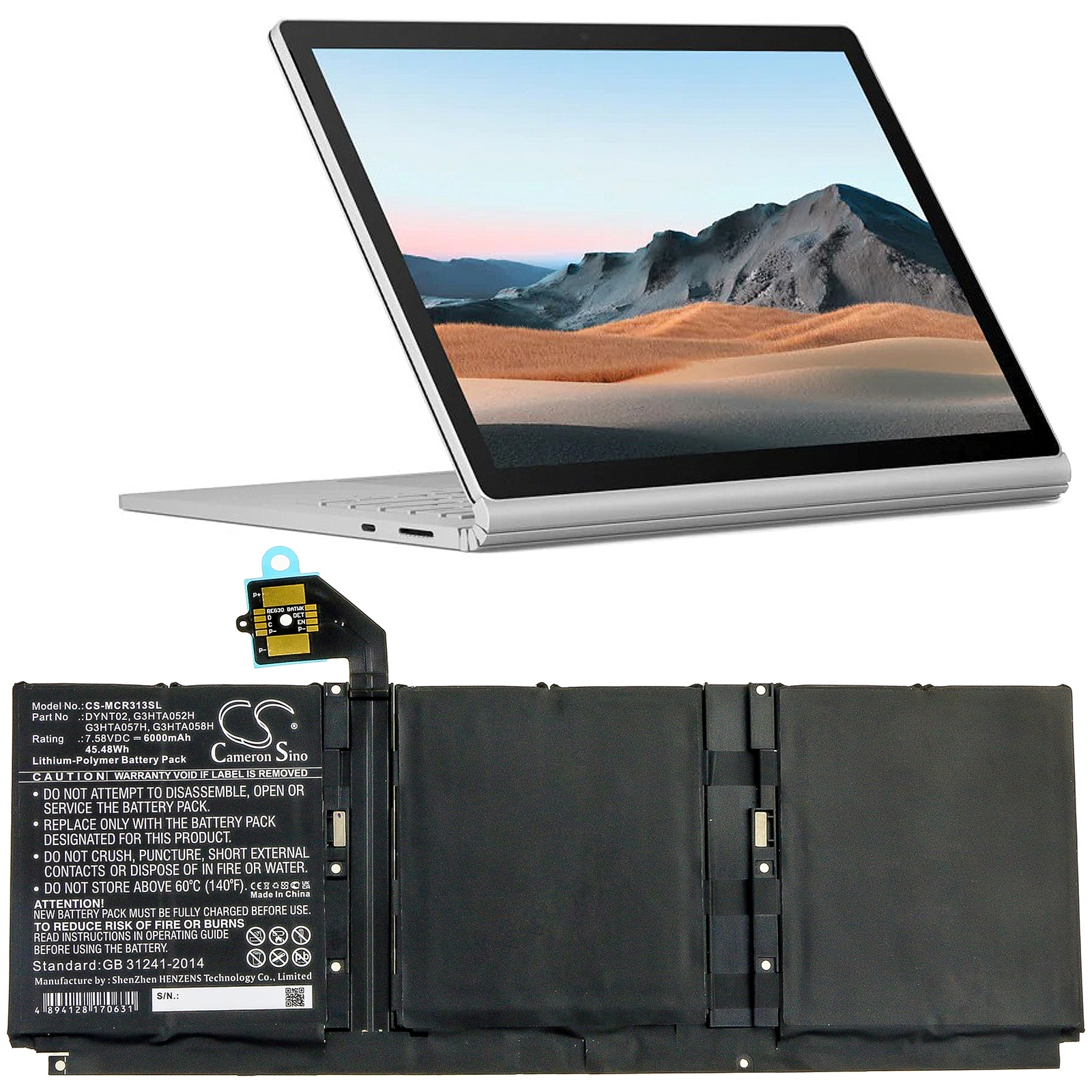 Batteri till Tablett för Microsoft Surface Book 3 13 Core i5-1035G7 m.fl.