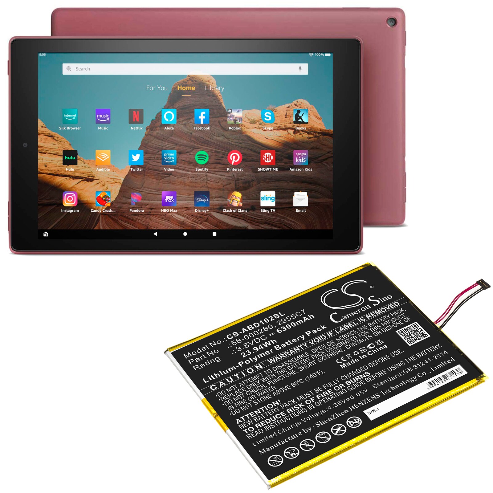 Batteri till Tablett för Amazon Kindle Fire HD 10.1 9th, M2V3R5
