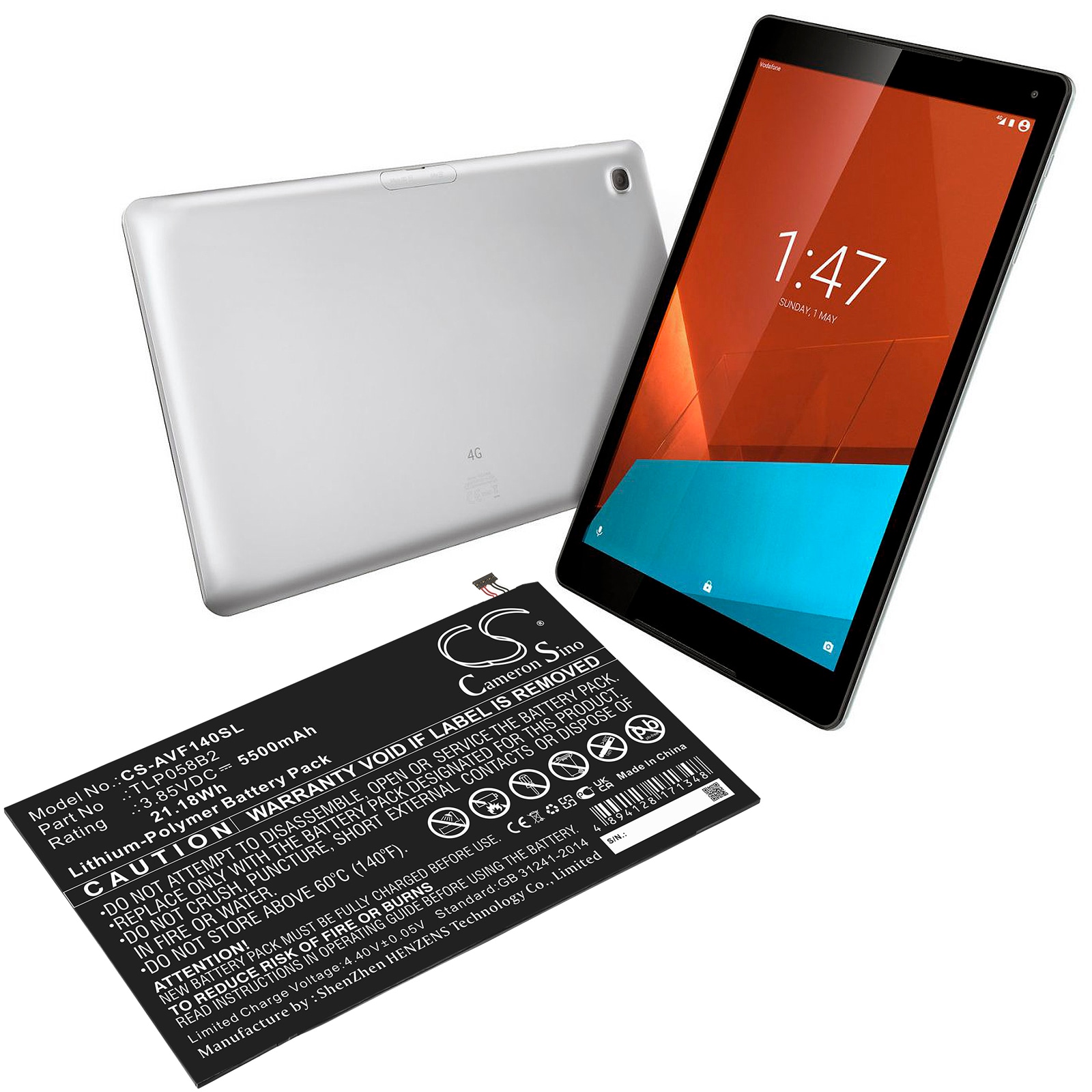 Batteri till Tablett för Vodafone Tab Prime 7, VFD-1400