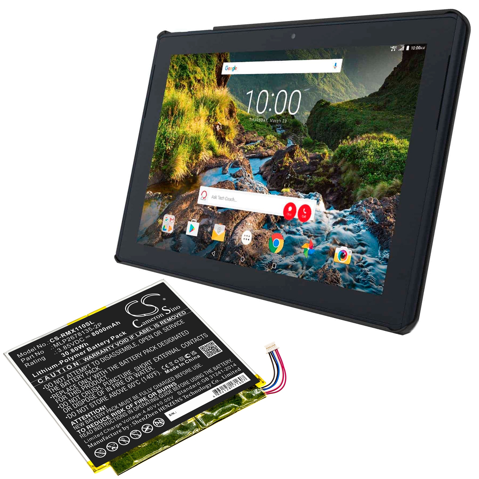 Batteri till Tablett för Verizon Ellipsis 10 HD, QTAXIA1, Ellipsis 10 inch 32GB HD 4G