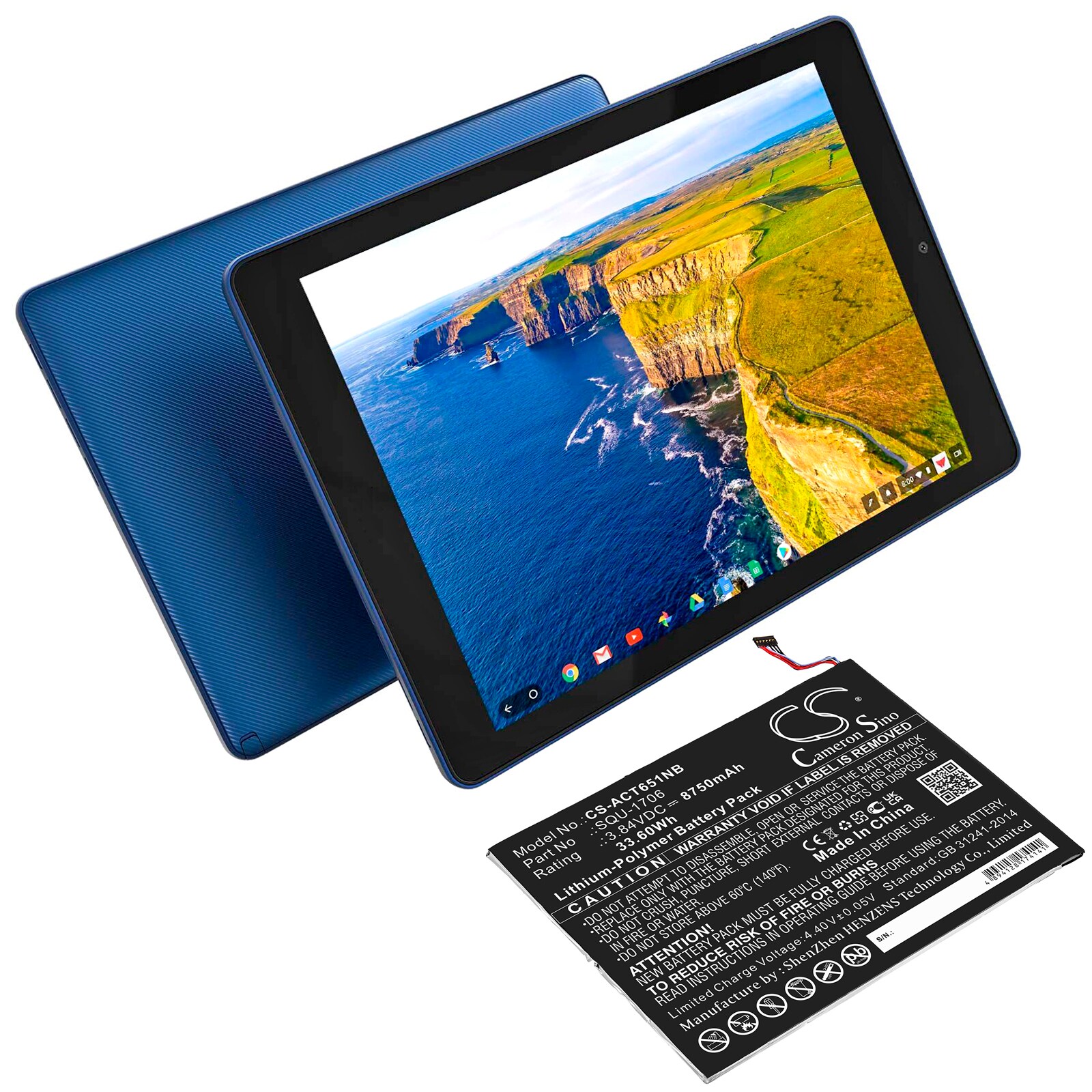 Batteri till Tablett för Acer Chromebook Tab 10, D651N