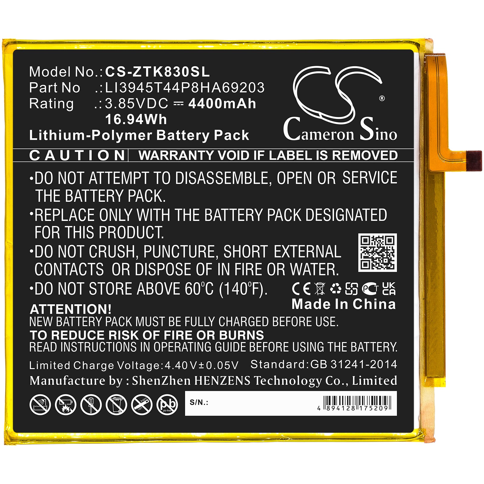 Batteri till Tablett för ZTE Grand X View 2, Zpad 8, K83 m.fl.