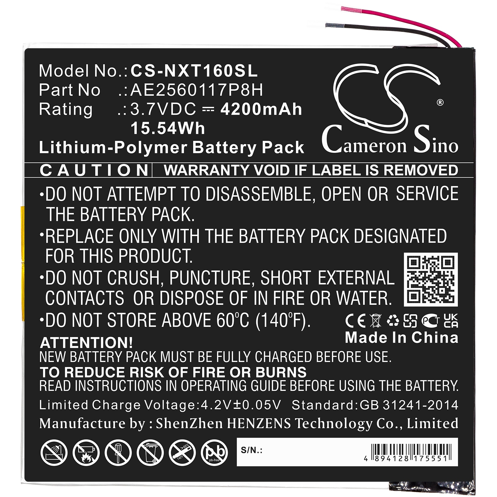 Batteri till Tablett för Nextbook Ares 10A, NX16A10132SPS