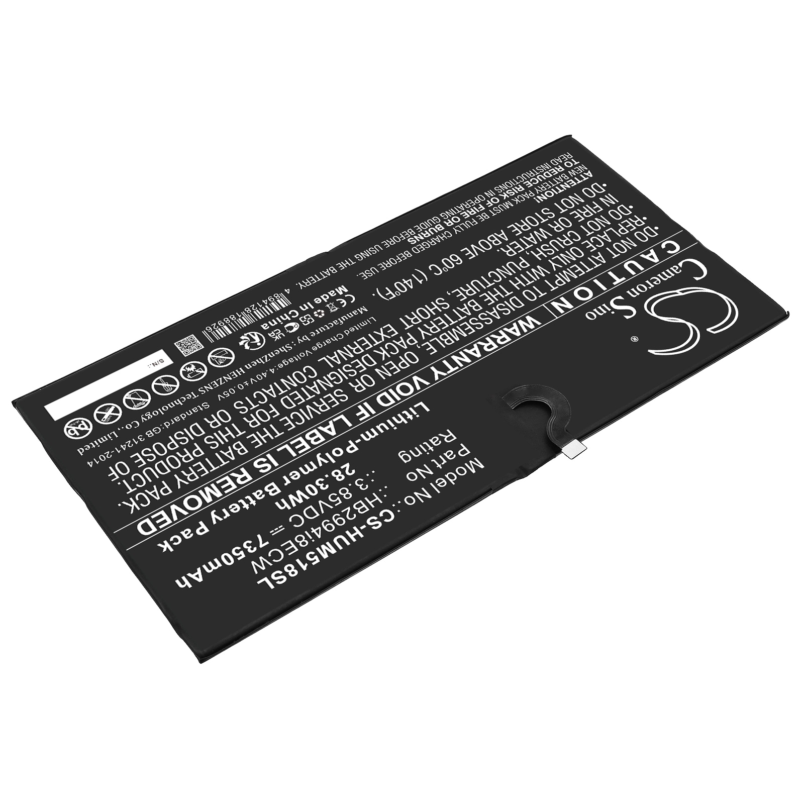 Batteri till Tablett för Huawei MediaPad M5 10.8, CMR-AL09, MediaPad M5 Pro 10.8 m.fl.