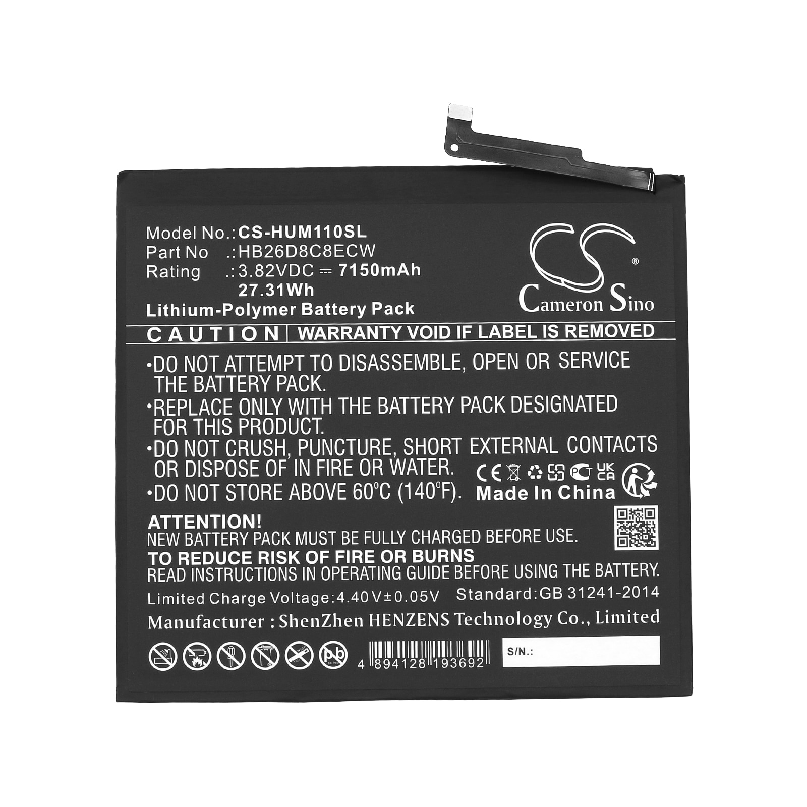 Batteri till Tablett för Huawei MatePad 11, DBY-W09
