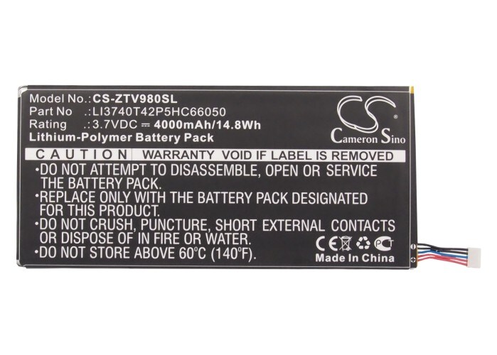 Batteri till Tablett för ZTE T98, V9s, P98T