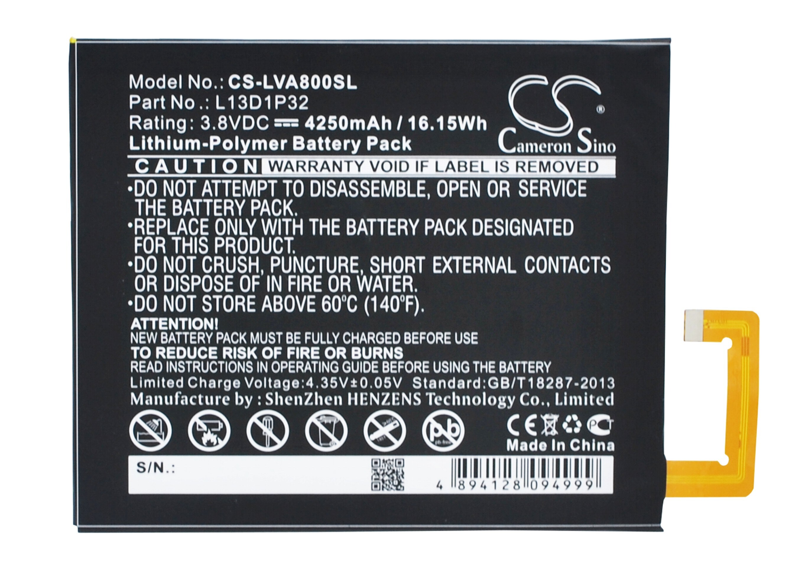 Batteri till Tablett för Lenovo IdeaPad A8, IdeaPad A8-50, IdeaPad A5500 m.fl.