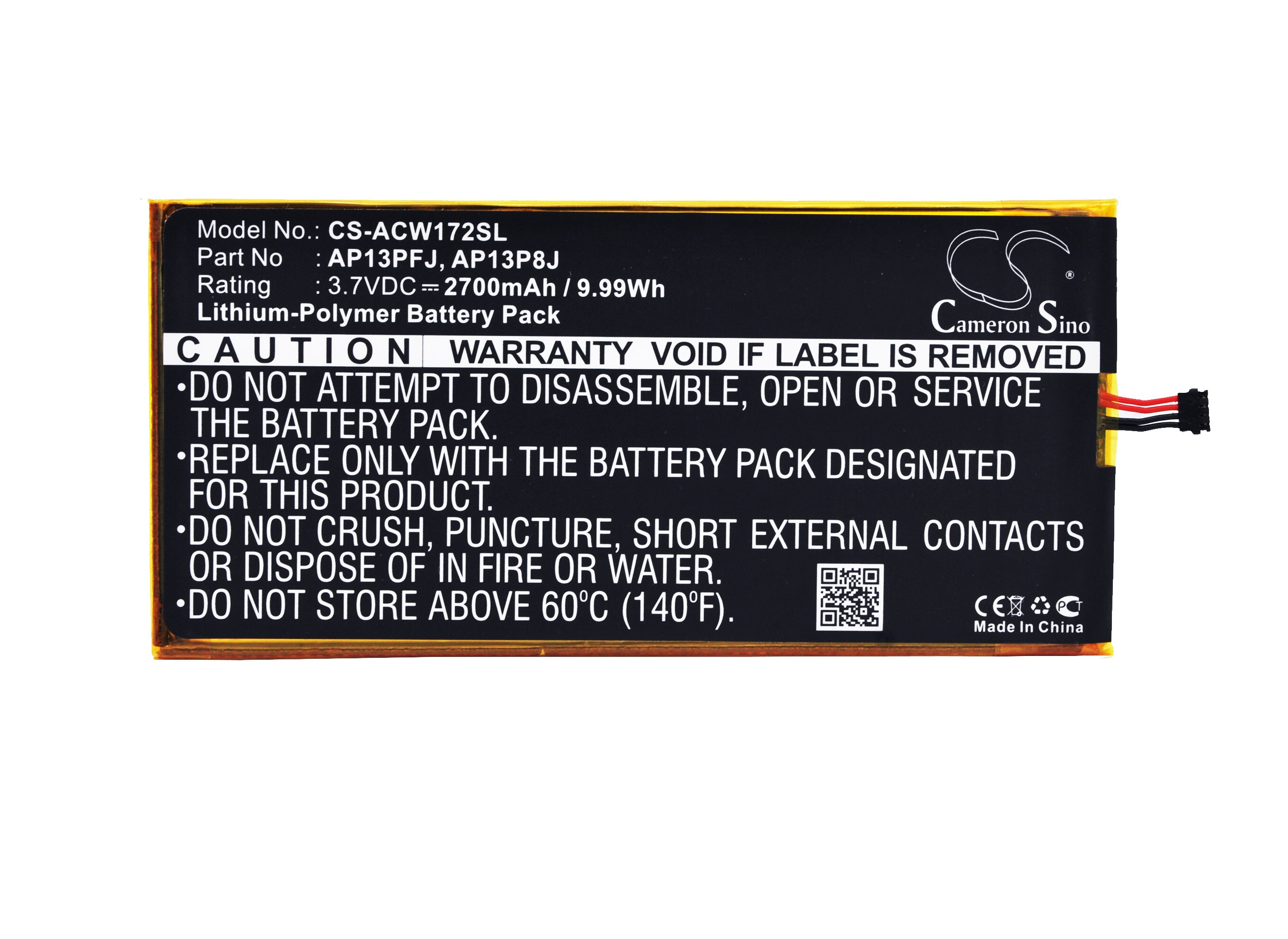 Batteri till Tablett för Acer Iconia B1-720, Iconia B1-720-L864 m.fl.