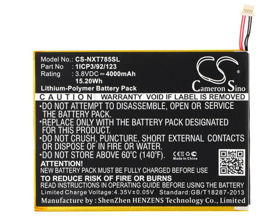 Batteri till Tablett för Nextbook NX785QC8G, NX785QC16G