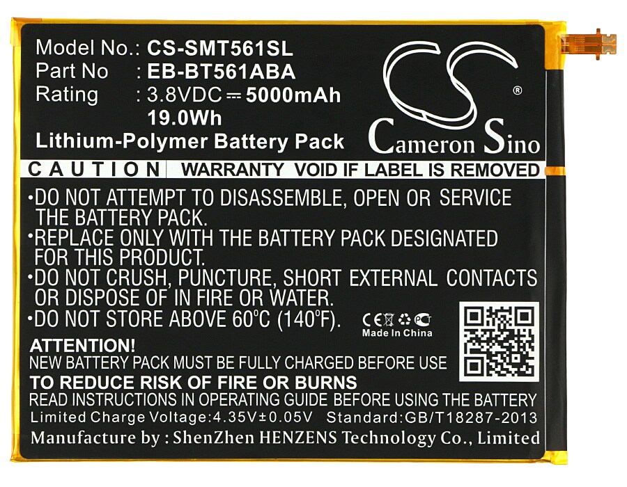 Batteri till Tablett för Samsung SM-T560, SM-T561, Galaxy Tab E Nook Edition 9.6 m.fl.