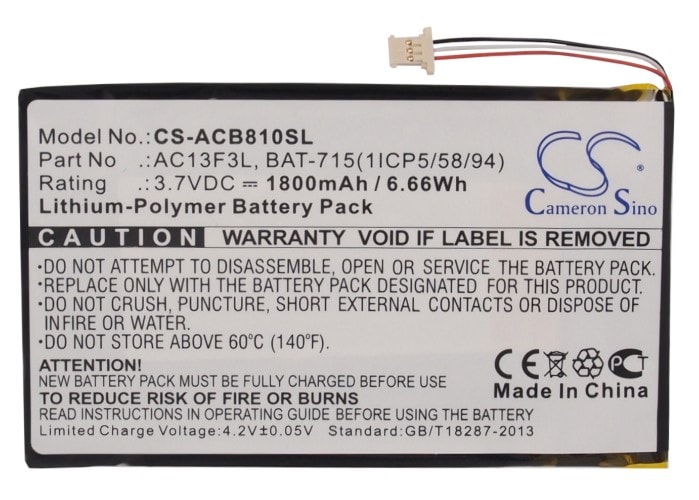 Batteri till Tablett för Acer B1-A71, Tab B1, Iconia B1-A71 m.fl.