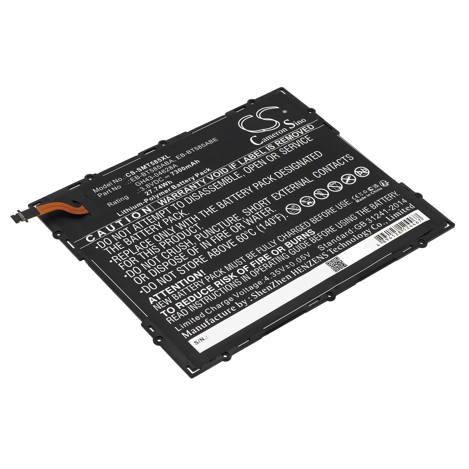 Batteri till Tablett för Samsung SM-T580, SM-T585, Galaxy Tab A 10.1 2016 WiFi m.fl.