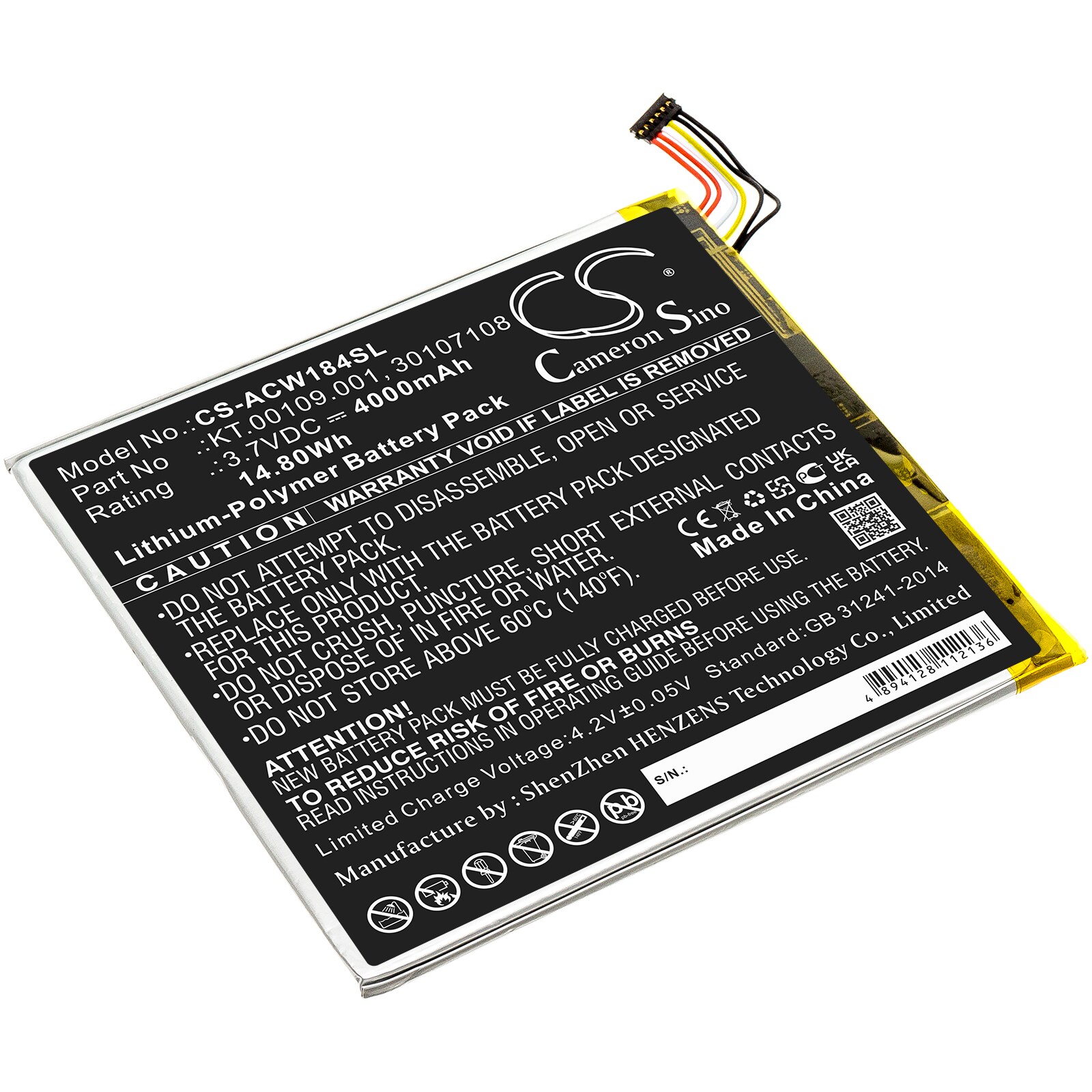 Batteri till Tablett för Acer Iconia Tab A1-840, Iconia A1-840FHD-10G2 m.fl.