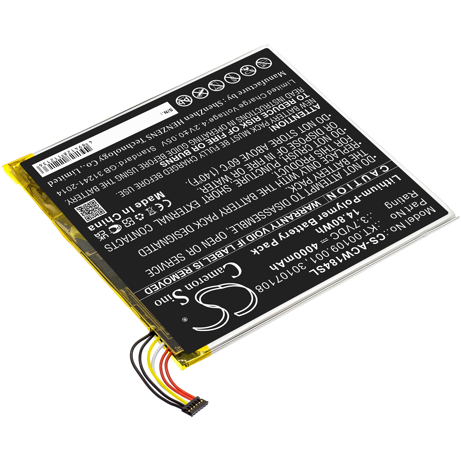 Batteri till Tablett för Acer Iconia Tab A1-840, Iconia A1-840FHD-10G2 m.fl.