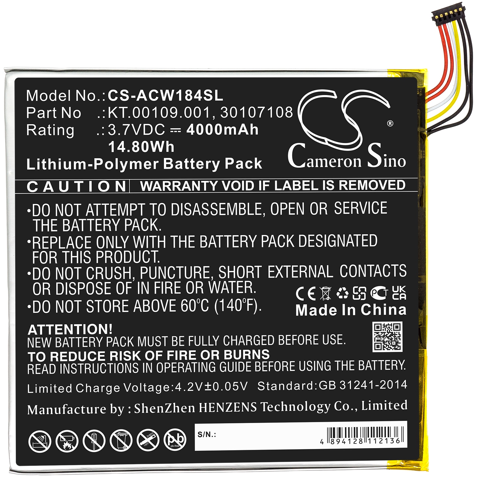 Batteri till Tablett för Acer Iconia Tab A1-840, Iconia A1-840FHD-10G2 m.fl.