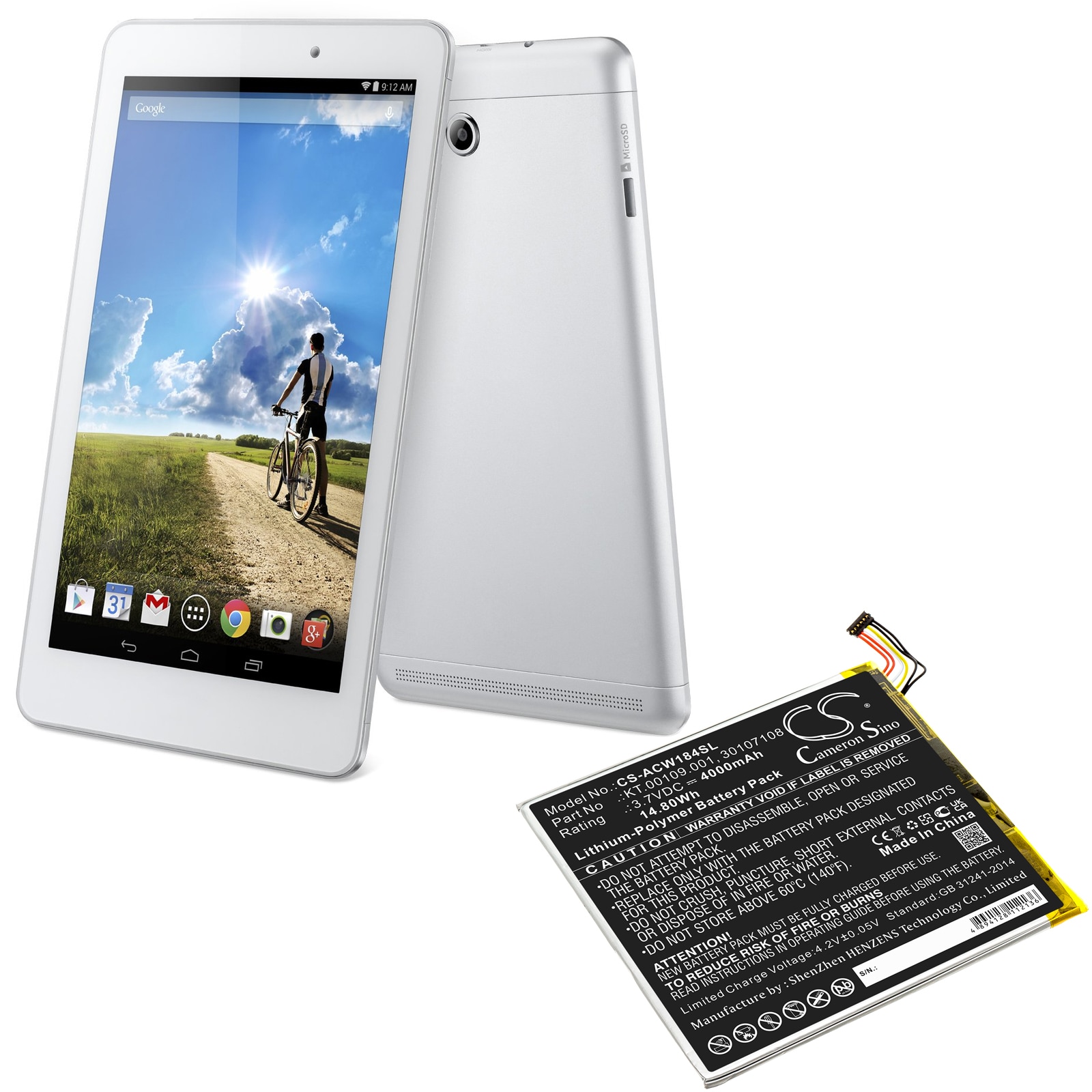 Batteri till Tablett för Acer Iconia Tab A1-840, Iconia A1-840FHD-10G2 m.fl.