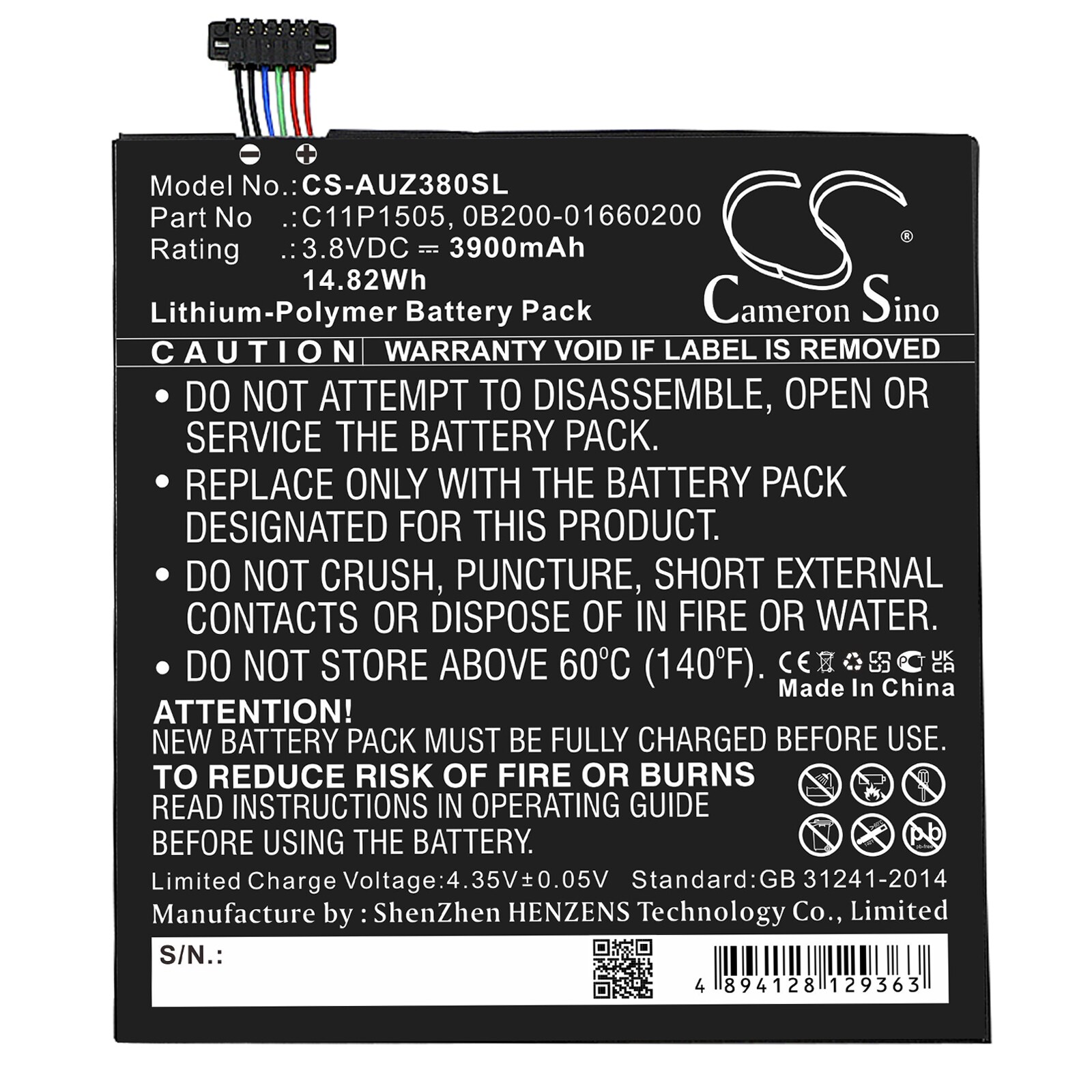 Batteri till Tablett för Asus ZenPad 8.0 Z380C, ZenPad 8.0 Z380CX, ZenPad 8.0 Z380KL m.fl.