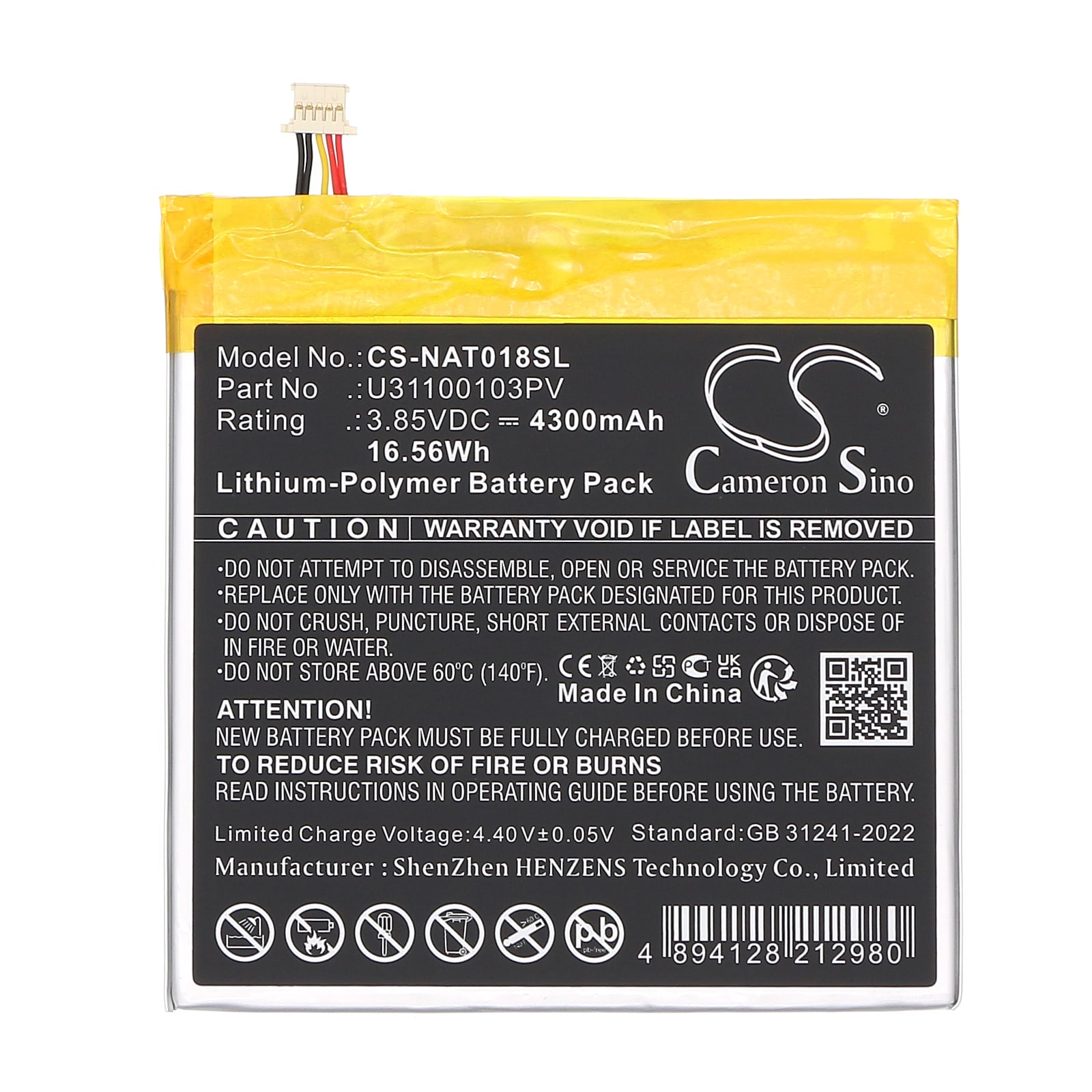 Batteri till Tablett för Onn 100044018G, 100044018p, 8" Kids