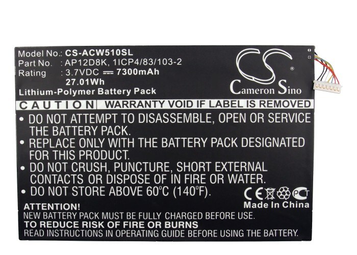 Batteri till Tablett för Acer Iconia Tab W510, Iconia Tab P3-171 m.fl.