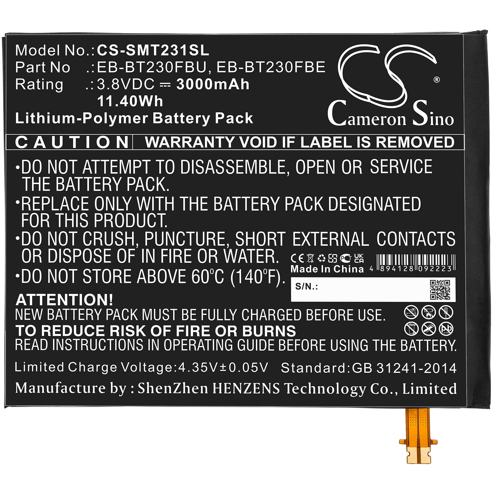 Batteri till Tablett för Samsung SM-T230NU, Galaxy Tab4 7.0, SM-T239C m.fl.