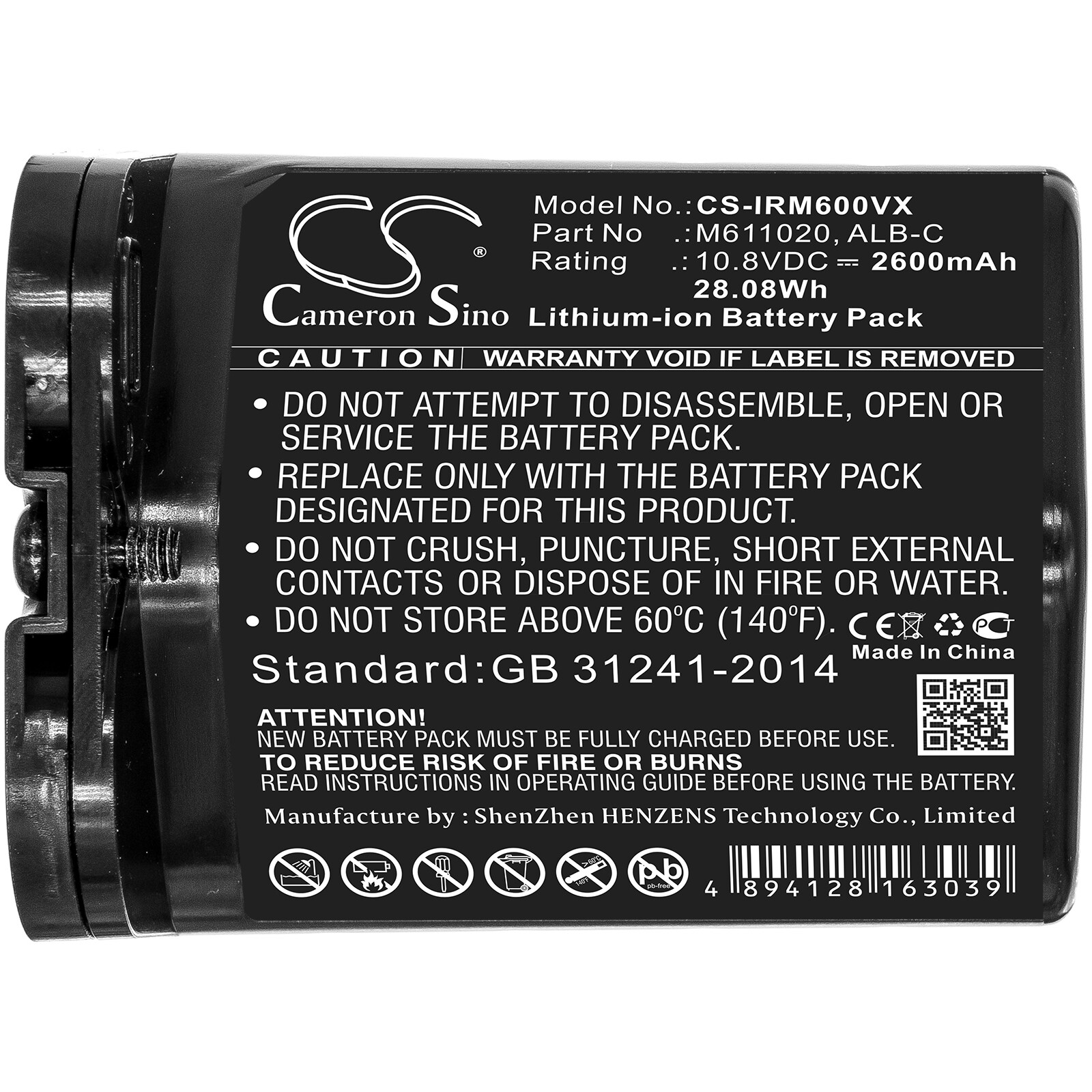 Batteri till Vakuum för iRobot Braava Jet M6, M611020, M612880 m.fl.